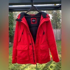 Distillery Red Parka Coat Size L